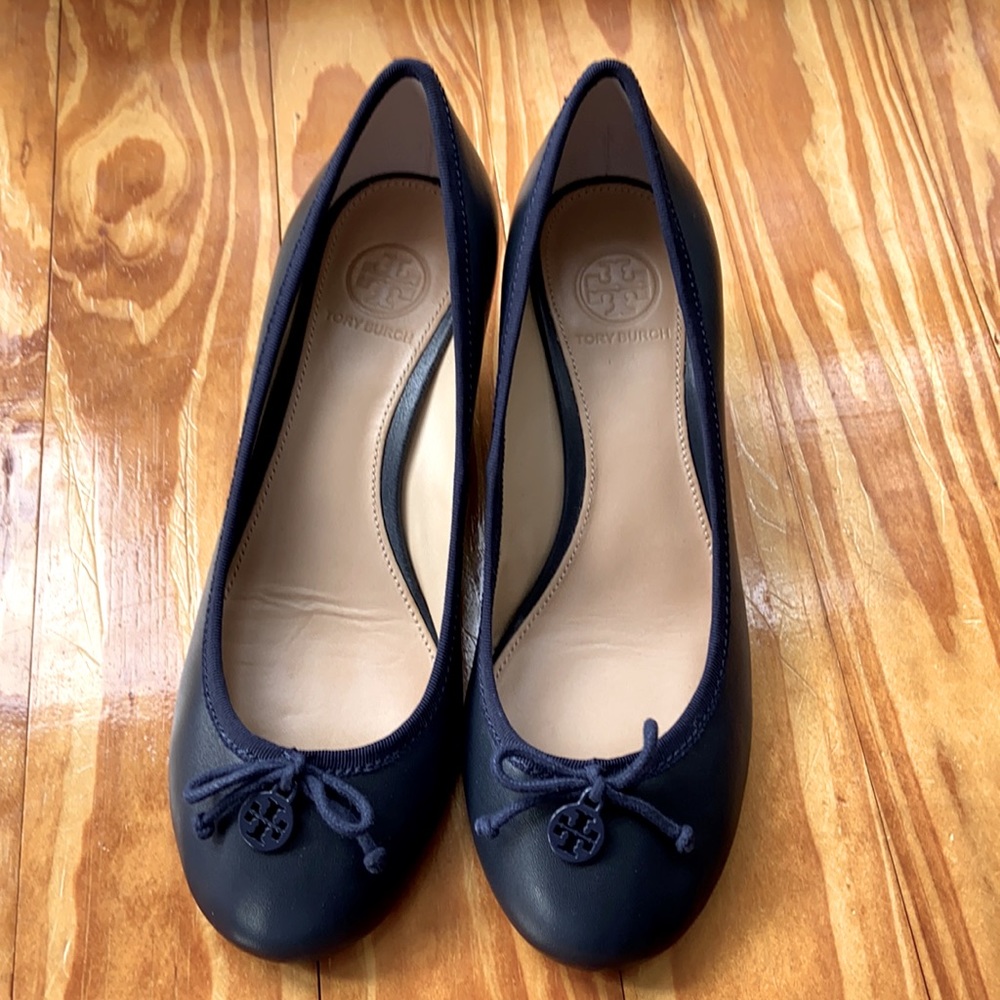 Tory Burch wedge flats blue 6.5
